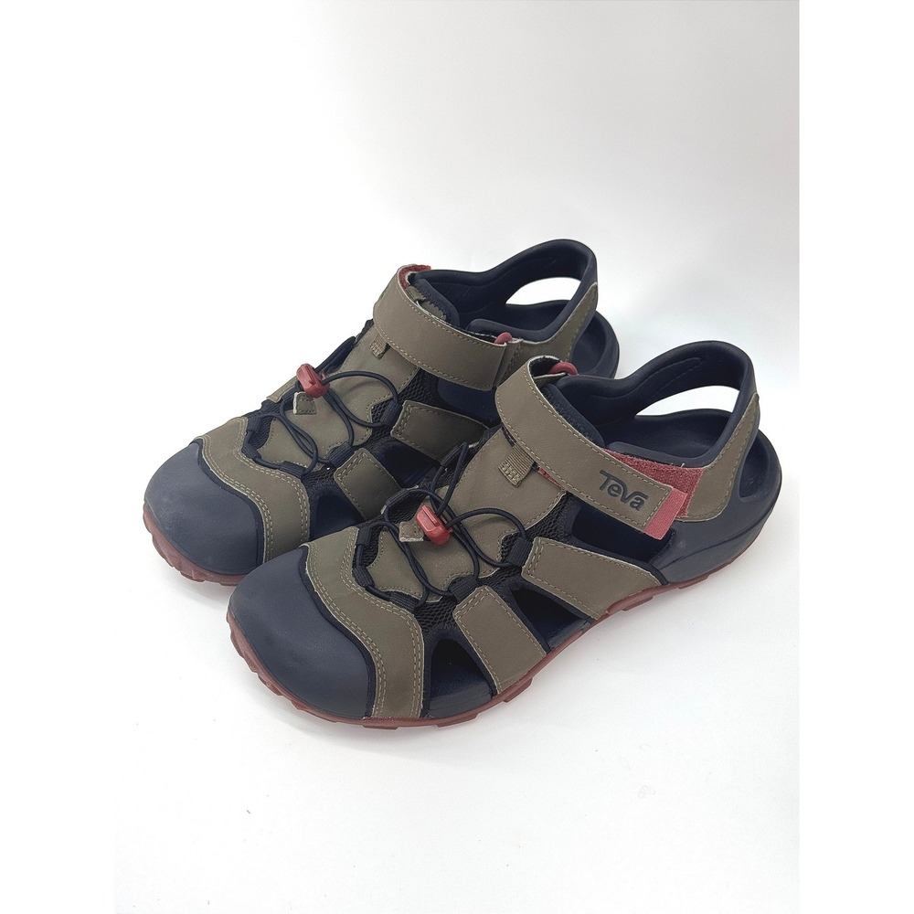 TEVA FLINTWOOD Sport Sandals Mens US 10 Water Hike Shoes Quick Dry Dark Olive